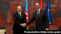 Alijev i Vučić tokom susreta u Beogradu, 15. februar 2026.