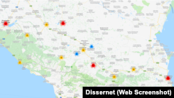 География выявленных фальсификаций в научных работах на Северном Кавказе, источник - "Диссернет"