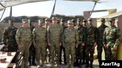 Azerbaijan -- President Ilham Aliyev visits a military unit in Agdam, near Nagorno-Karabakh – 6Aug2014