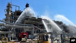 The Novoshakhtinsk oil refinery in Russia's Rostov region was hit for the third time this year on June 6. (file photo)