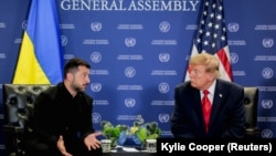 Уладзімір Зяленскі і Дональд Трамп 22 верасьня ў Нью-Ёрку