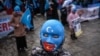 Tüntetés az ujgurok üldözése ellen Isztambulban, március 25-én