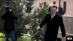 Поранешниот премиер Никола Груевски на едно од судењата за случајот „Тенк“ 