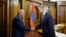Armenia - Prime Minister Nikol Pashinian meets with Oleg Belozerov, chief executive of Russian Railways, Yerevan, October14, 2026. 