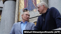 Уладзімер Пуцін і Аляксандар Лукашэнка падчас сустрэчы ў Валааме, 18 ліпеня