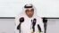 Ali bin Smaikh al-Marri, Chairman of Qatar's National Human Rights Committee gives a press conference in Doha, on June 8, 2017. - Marri said an ultimatum issued by Saudi Arabia and its allies for the emirate's citizens to leave is a violation of human rig