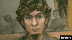 Tsarnaev-in məhkəmə zamanı çəkilmiş eskizi
