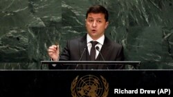 Президент України Володимир Зеленський на сесії Генасамблеї ООН, Нью-Йорк, 25 вересня 2019 року