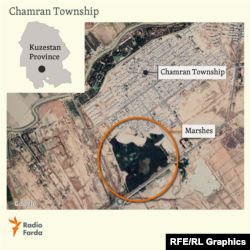 Locator map of mashes in Chamran Township which is in Kuzestan province