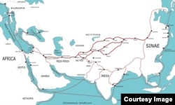 Карта "старого" "шелкового пути"