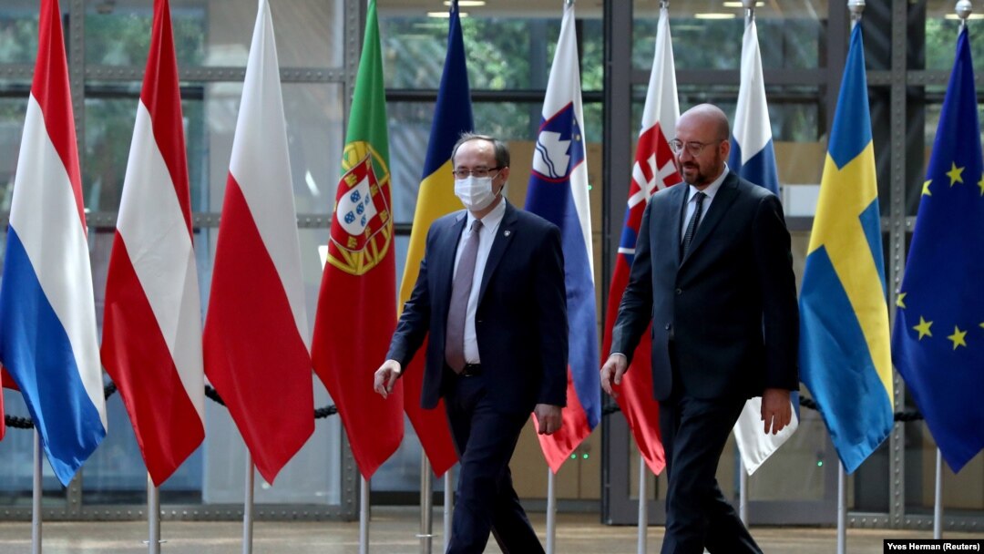 Kosovski premijer Hoti i predsednik Evropskog saveta Mišel u Briselu 25. juna