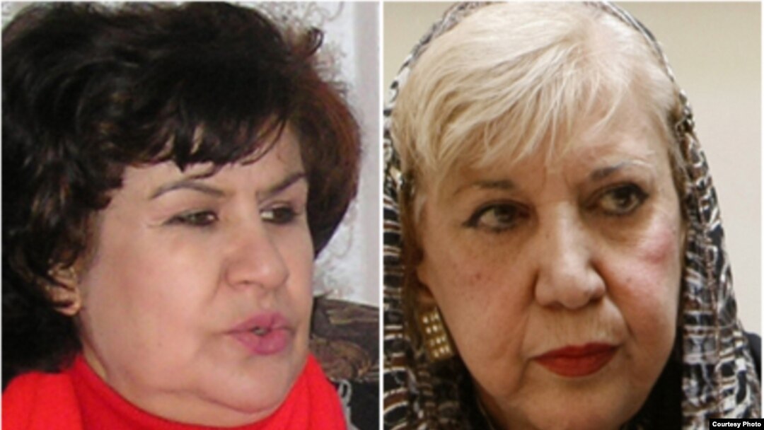 سیمین بهبهانی (راست) و گلرخسار صفی