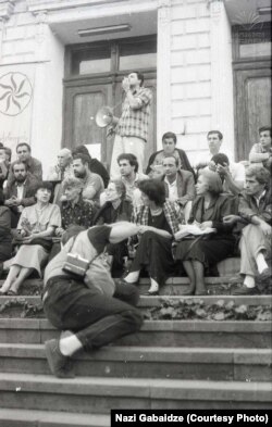 საპროტესტო აქცია, თსუ, 1989