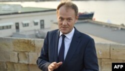 Եվրոպական խորհրդի նախագահ Դոնալդ Տուսկը ժամանել է Մալթա՝ մասնակցելու ԵՄ անդամ երկրների առաջնորդների հանդիպմանը, Վալետա, 2-ը փետրվարի, 2017թ.