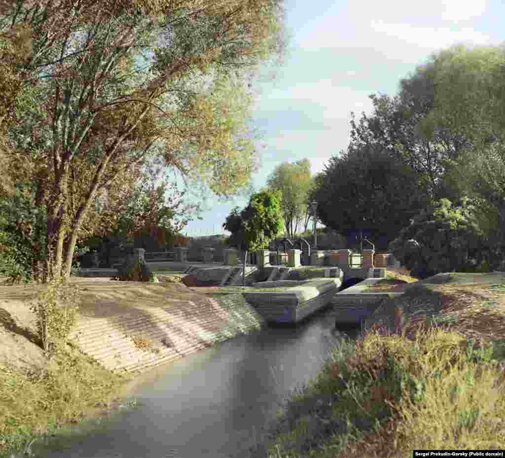 A detail of an irrigation canal in Bayramaly &nbsp;