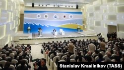 Türkmenistanda geçirilen biznes forumlaryň biri. Illýustrasiýa suraty