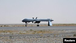 Американский беспилотный самолет на военной базе в Афганистане