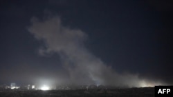Израиль шабуылынан кейін пайда болған түтін. Газа аймағы, 29 қазанға қараған түн.