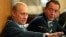 Владимир Путин и Михаил Лесин, 2002 год