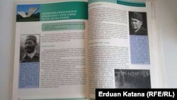 Dio udžbenika koji se odnosi na četnički pokret Dragoljuba Mihailovića (lijevo)