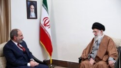 Iran - Supreme Leader Ayatollah Khamenei meets with Armenian Prime Minister Nikol Pashinian in Tehran, February 27, 2019.