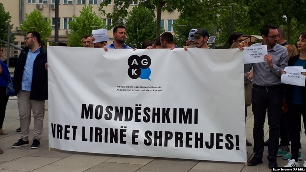 Protestë e gazetarëve në Kosovë - Fotografi nga arkivi. 