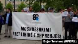 Protestë e gazetarëve në Kosovë - Fotografi nga arkivi. 