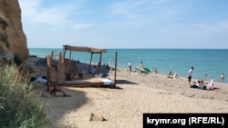 Пляж в Немецкой балке Севастополя. Крым, 2021 год