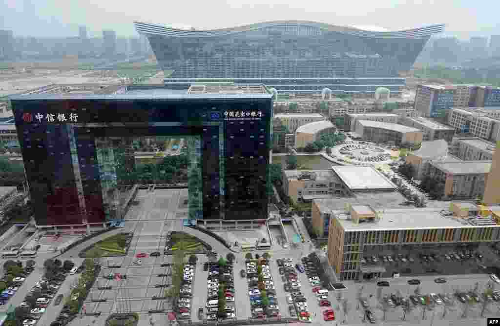 The New Century Global Center stands among other new buildings in a planned area of Chengdu called Tainfu New District. The development is part of plans to make Chengdu, a city of 14 million, an economic and cultural capital of its region.