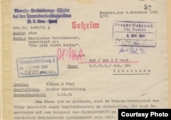 Сообщение абвера из Франции о передаче радиостанции «Старая гвардия Ленина». Ноябрь 1941. Источник: Bundesarchiv Berlin.