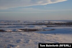 "The landscape is awesome in its bleakness. There are huge plains where the snow lies in drifts, almost like frozen waves."