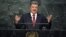 Президент України Петро Порошенко під час виступу на загальних дебатах в ООН у Нью-Йорку. 29 вересня 2015 року