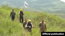 Armenia - OSCE observers escorted by Armenian army officers monitor the ceasefire regime in Tavush province bordering Azerbaijan, 24Jun2016.