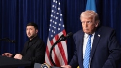 Президенты Украины и США Владимир Зеленский и Дональд Трамп во время пресс-конференции. 28 декабря 2025 года