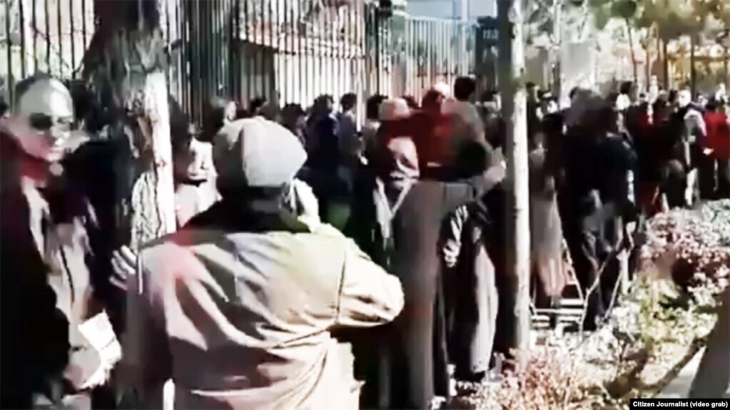 Iran -- Video grab of protest around Tehran University on Monday December 31, 2018.