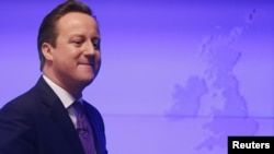 Britanski premijer David Cameron za vrijeme govora o referendumu u Londonu 23. januara