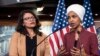 Democratic Representatives Ilhan Omar (R) and Rashida Tlaib speak about President Trump's Twitter attacks against them at the U.S. Capitol in Washington, July 15, 2019