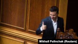 Președintele Volodimir Zelenski în cursul dezbaterilor din Parlament, Kiev, 3 septembrie 2019