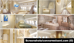 "Citadel Completions"da interyer dizaynı menecerinin paylaşdığı fotolarda ölkə prezidentinin möhürü də daxil olmaqla, türkmən dizayn elementləri ilə dəbdəbəli təyyarə interyerləri göstərilir.