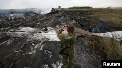 На месте падения рейса MH17 (иллюстративное фото)
