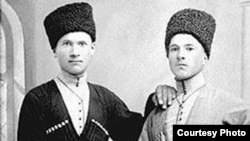 Murzakan Kuchiyev (right) was born in the village of Kadgaron in North Ossetia and claims to have been a passenger on the "Titanic."