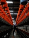 Kosovo -- A man works at a textile factory near the southern town of Dragash, 25Jan2013