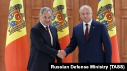 Ministrul rus al apărării Sergei Șoigu la primirea de către Igor Dodon la Chișinău, 24 august, 2019