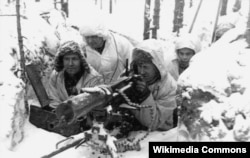 Финские пулеметчики во время "зимней войны" с СССР, зима 1939-40 годов