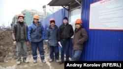 Migrant workers at an Olympic construction site in Sochi