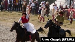 Competitors in action at the 2018 World Nomad Games in Kyrgyzstan. 