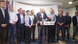 Dragan Đilas sa liderima Saveza za Srbiju nakon zatvaranja birališta u Srbiji