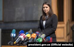 Ukrainian President Volodomyr Zelenskiy's press secretary Yulia Mendel (file photo)