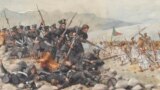 Фрагмент картины "Последний бой 44-го полка Восточного Эссекса в Гандамуке", 12 января 1842 года