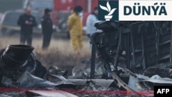 Gürjüstananda heläkçilige uçran türk harby ýük uçarynyň galyndylary